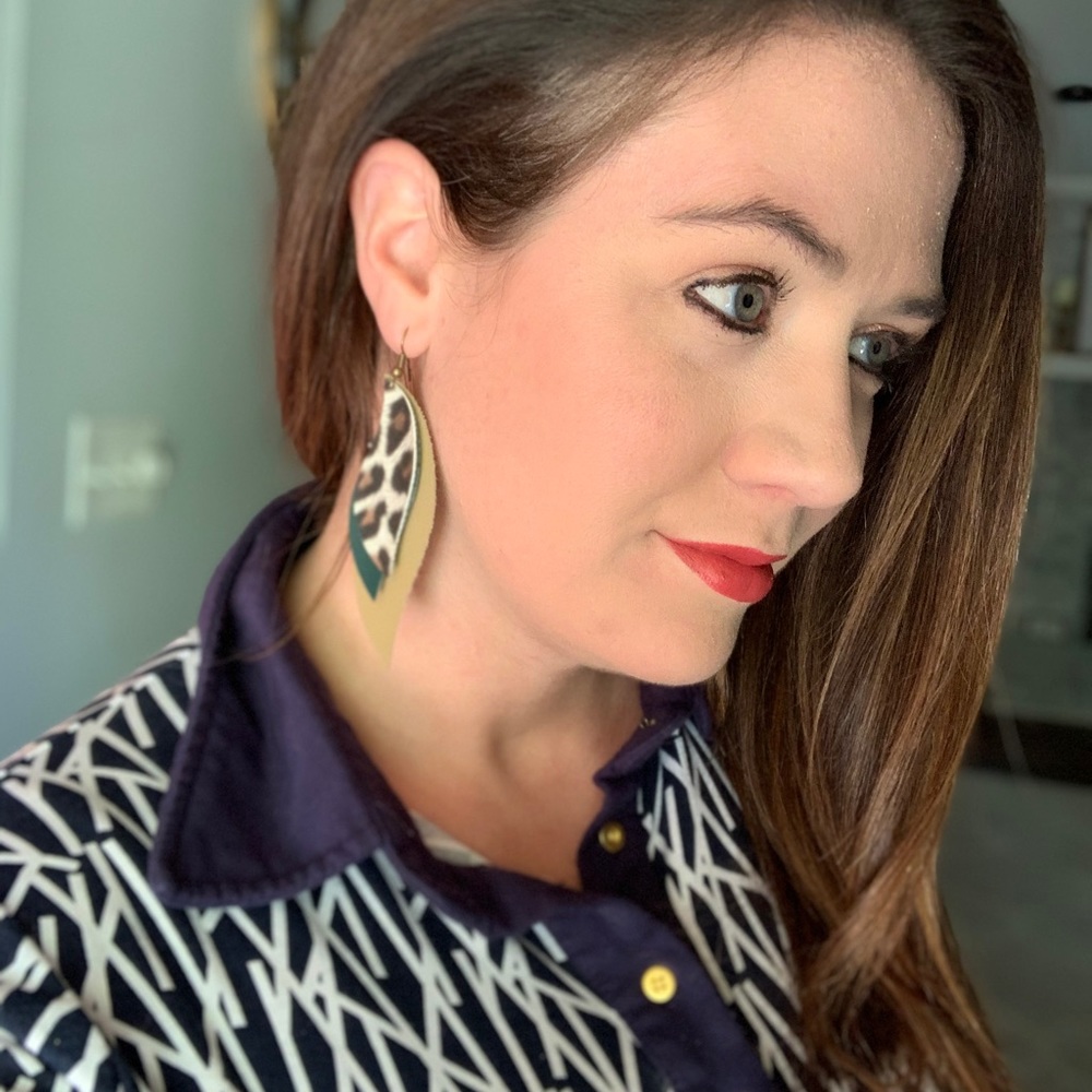 Faux leather earrings
